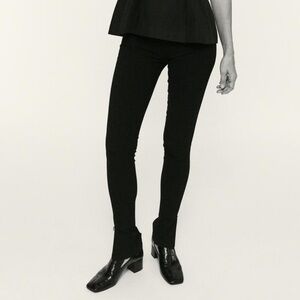 NWT: Zara sz xs black MID-RISE LEGGINGS ZW COLLECTION.